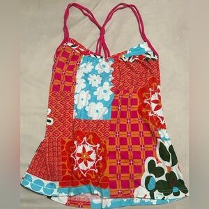 Roxy Red and Blue Floral Tank Top